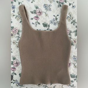 Aritzia Sculpt Knit Squareneck Tank (Waist Length)